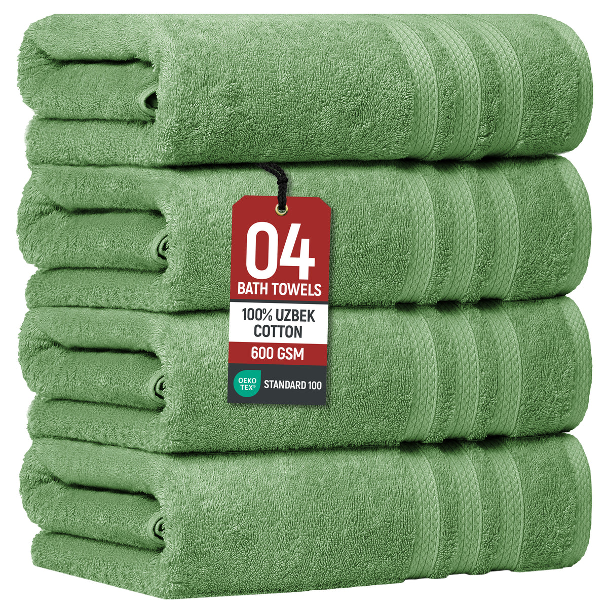 Extra Large Bath Towels, Set of 4 – 600 GSM Uzbek Cotton