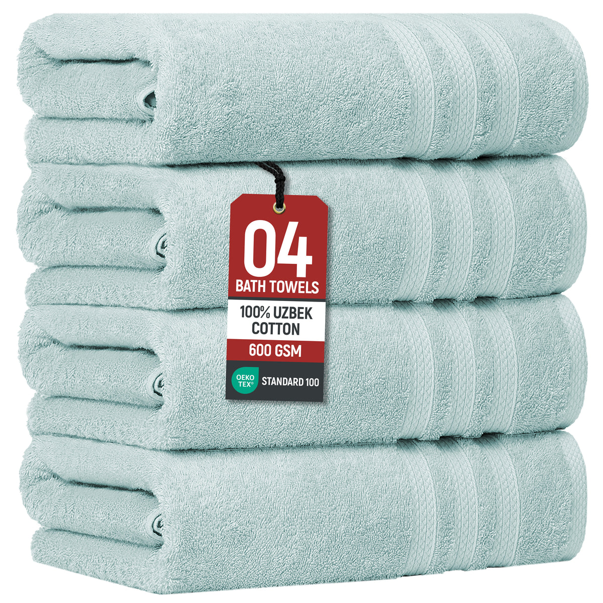 Extra Large Bath Towels, Set of 4 – 600 GSM Uzbek Cotton